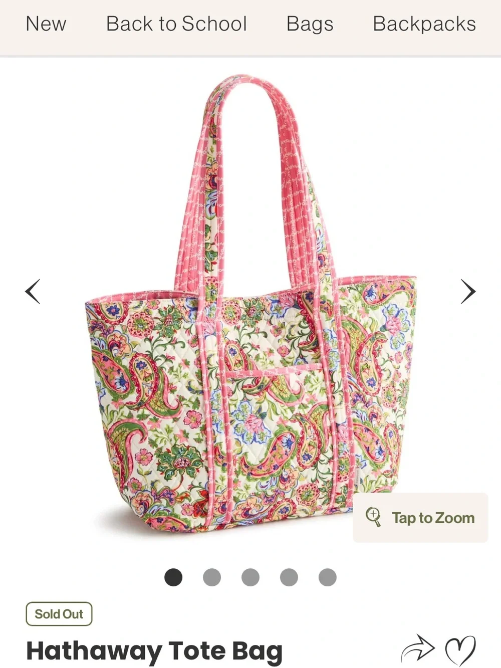 Vera Bradley Reversible Hathaway Tote - Vibrant Gardenias